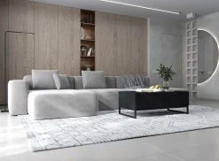 Szafka RTV Glamour Komoda RTV Czarny Mat 220 cm Czarna Rama