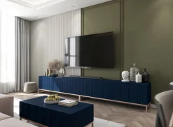 Szafka RTV Glamour Komoda RTV Granatowy MAT 300 cm
