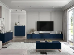 Szafka RTV Glamour Komoda RTV Granatowy MAT 300 cm