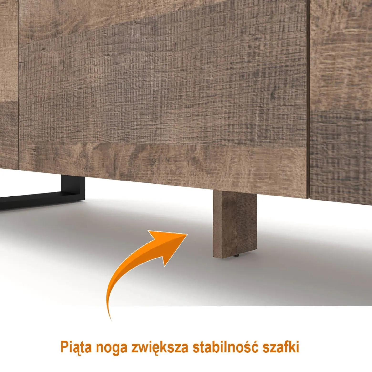 Szafka RTV komoda NUKA 200 cm dąb grange stojąca