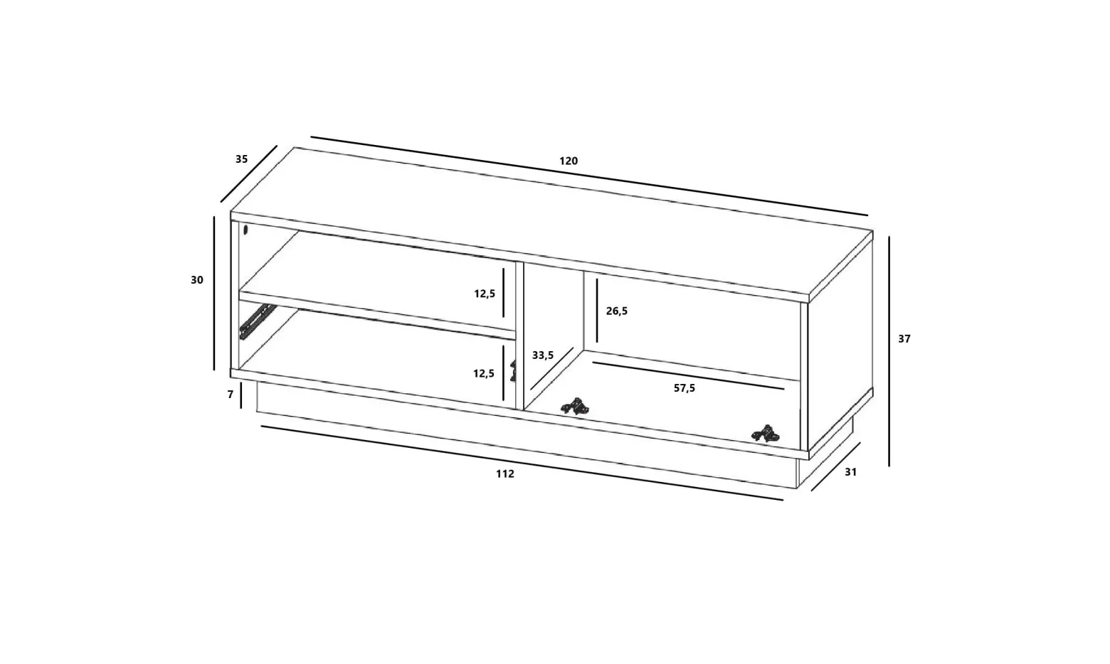 Szafka RTV komoda RTV Loft szuflada grafit MAT 120 cm