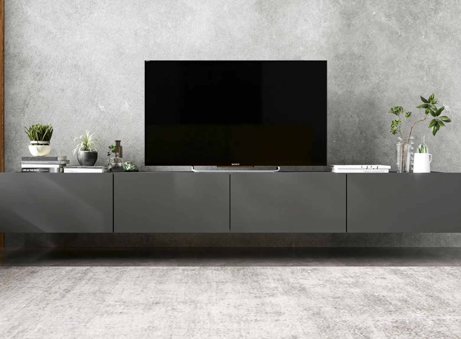 Szafka RTV Loft wisząca grafit komoda RTV Loft 240