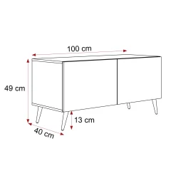 Szafka RTV na nóżkach ANGEL 100 cm z oświetleniem