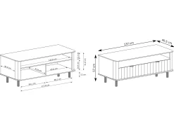 Szafka RTV NUVIA II clay grey 137 cm cichy domyk