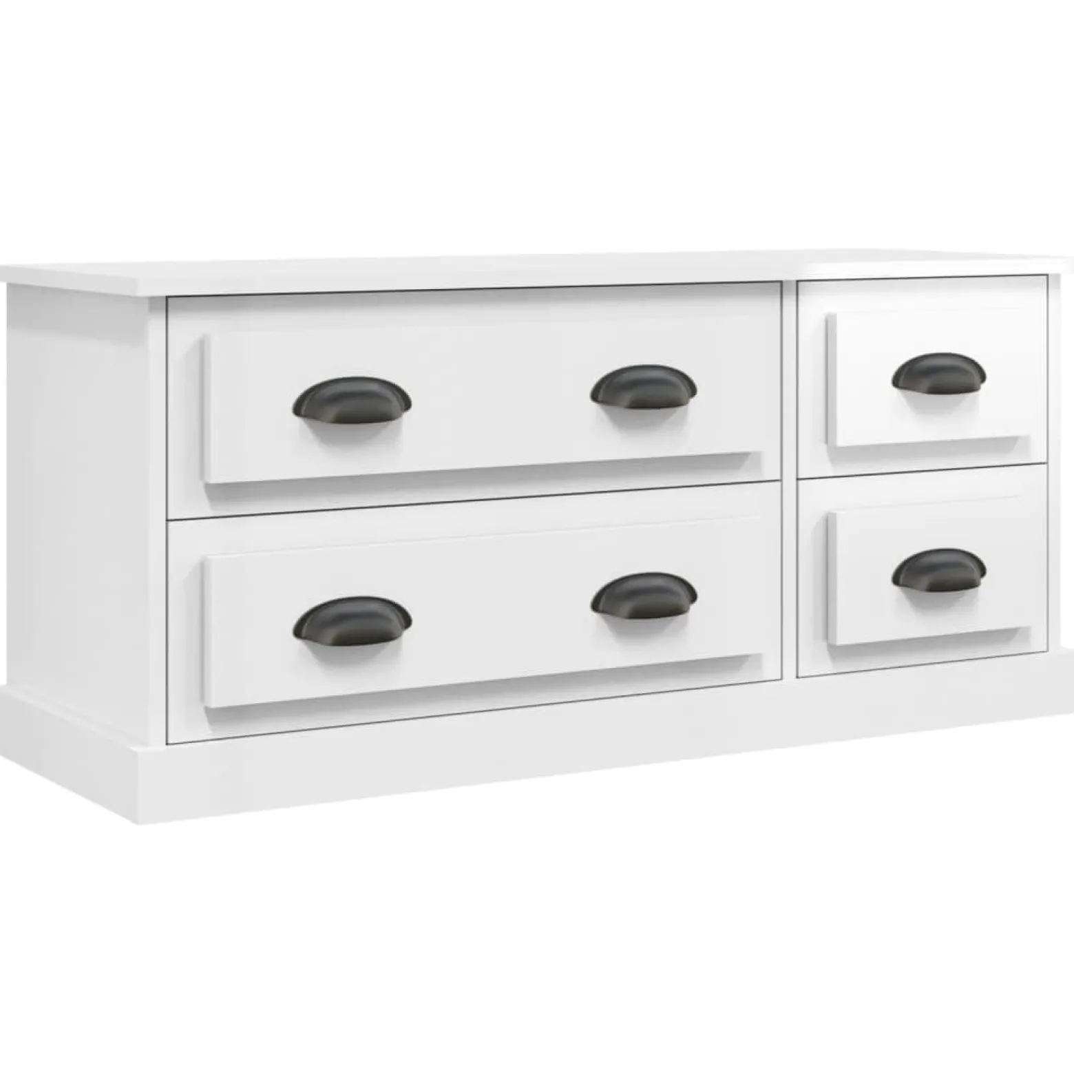 Szafka RTV Stolik Pod Telewizor Szafka Półka Biały Połysk 100x35.5x45 cm