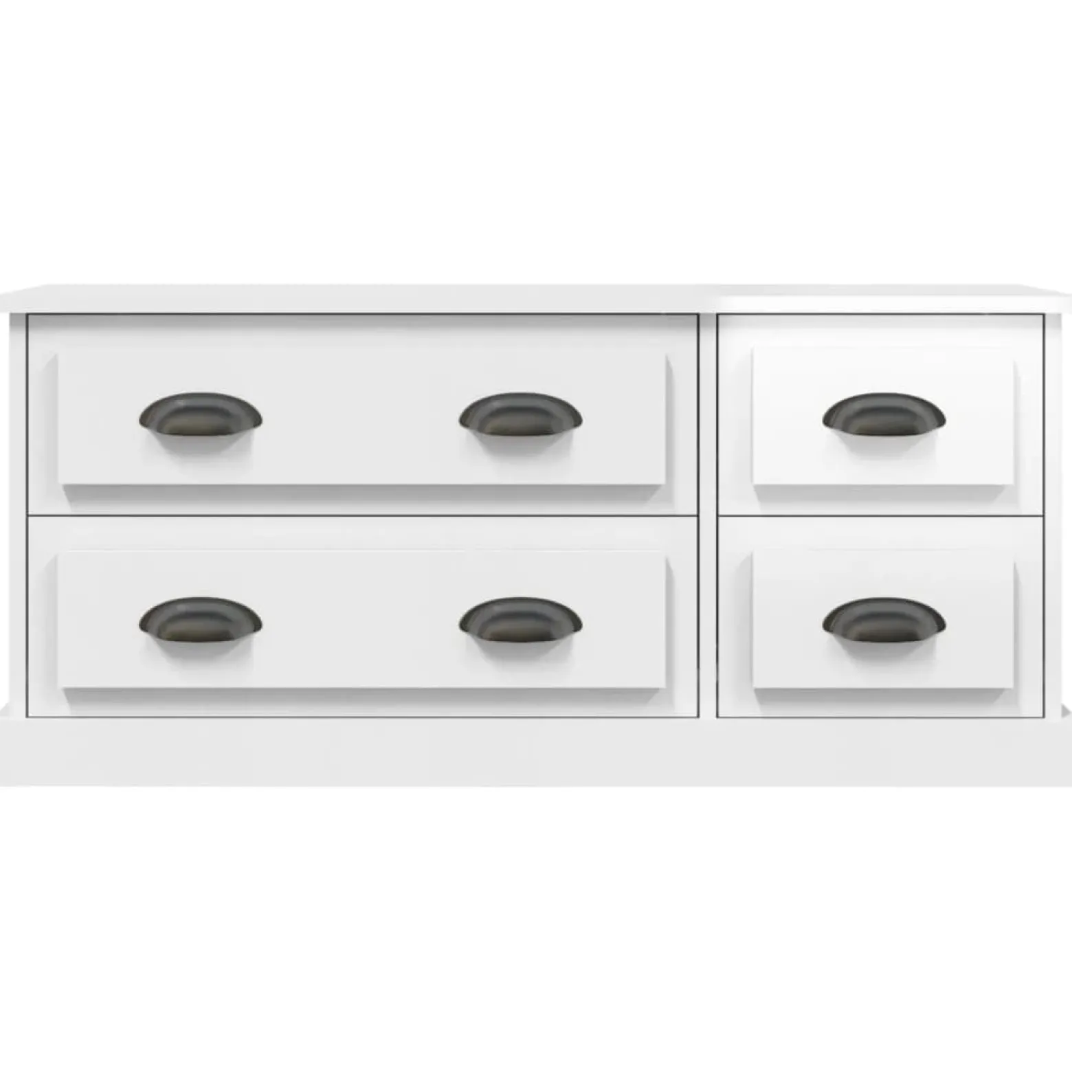 Szafka RTV Stolik Pod Telewizor Szafka Półka Biały Połysk 100x35.5x45 cm