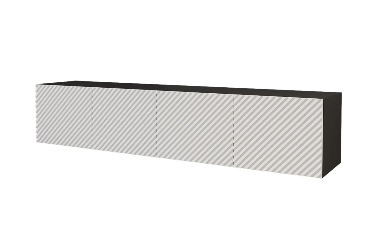Szafka RTV z frezowanymi frontami wisząca ZENO-W - 2x100x40x40 cm - Biały
