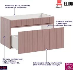 Szafka umywalkowa 80 cm z lamelami - Elro