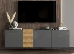 Szafka wisząca RTV Loft Industrialna połysk 160cm