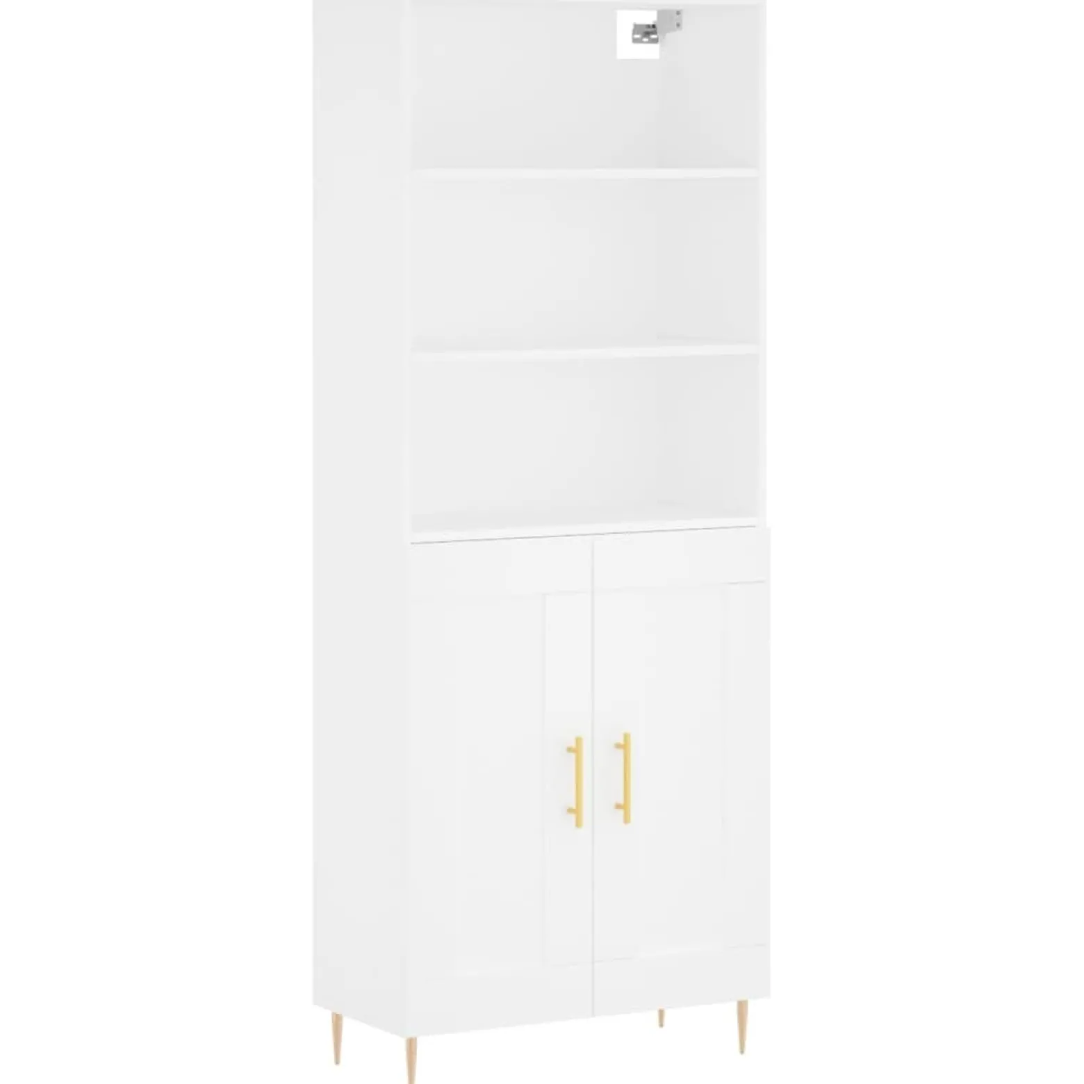 Szafka Witrynka Biała z Drzwiami 69.5x34x180 cm do Salonu Pokoju