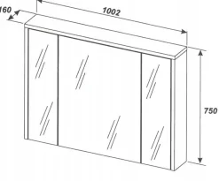 Szafka z lustrem 100 cm HAMPTON