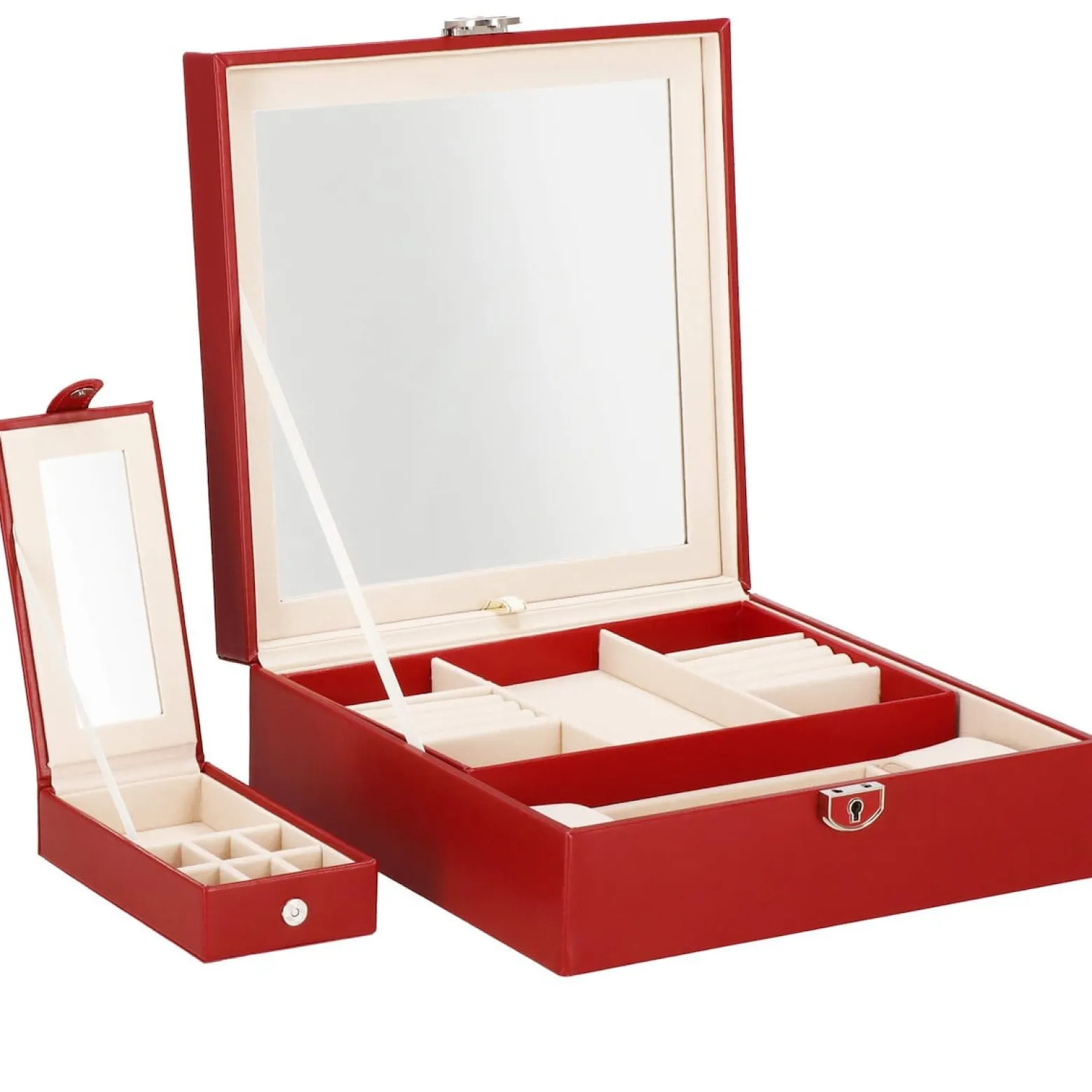 Szkatułka na biżuterię ekoskóra 25x25x8,5 cm organizer