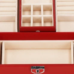 Szkatułka na biżuterię ekoskóra 25x25x8,5 cm organizer