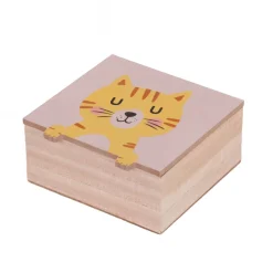 Szkatułka na dziecięce skarby Zwierzątka z łapkami, 15 x 15 x 7 cm