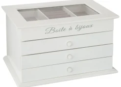 Szkatułka na biżuterię Boite a Bijoux biała 25x15x17 cm dekoracyjna