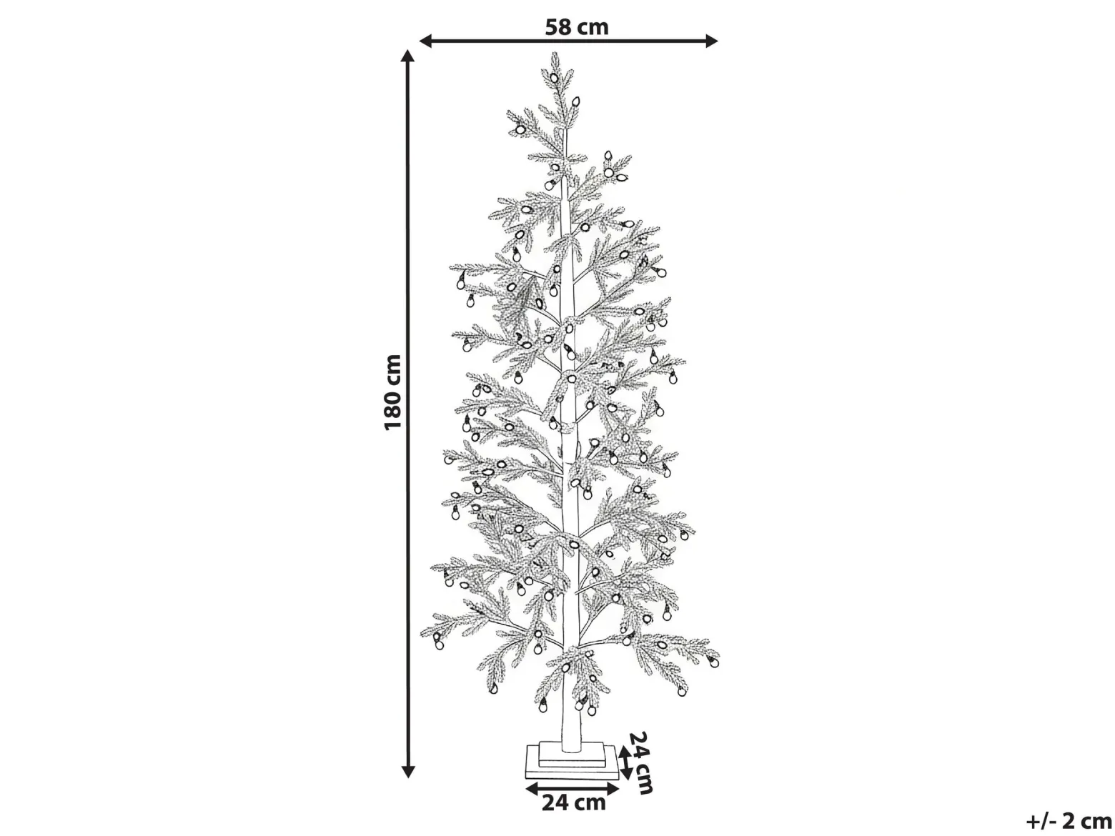 Sztuczna choinka ośnieżona z LED 180 cm