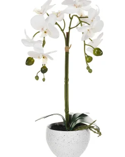 Sztuczna roślina biała orchidea w doniczce 42 cm
