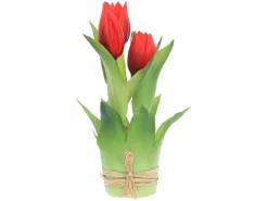 Sztuczne tulipany gumowane w wiązce 3 szt. 20 cm czerwone
