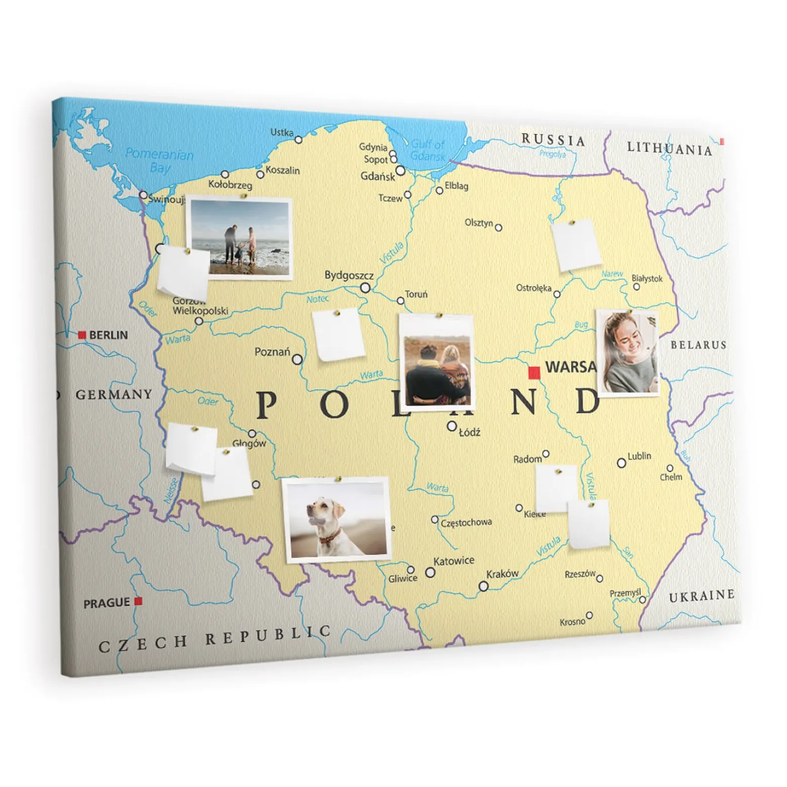 Tablica korkowa 140x100 cm dekoracyjna + pinezki Polska