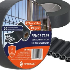 Taśma ogrodzeniowa PVC 35m x 4,75cm 450 g/m2 z klipsami