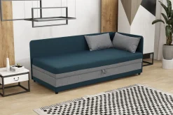 Tapczan łóżko jednoosobowe Hirek 80x180 Turkusowe/Szare
