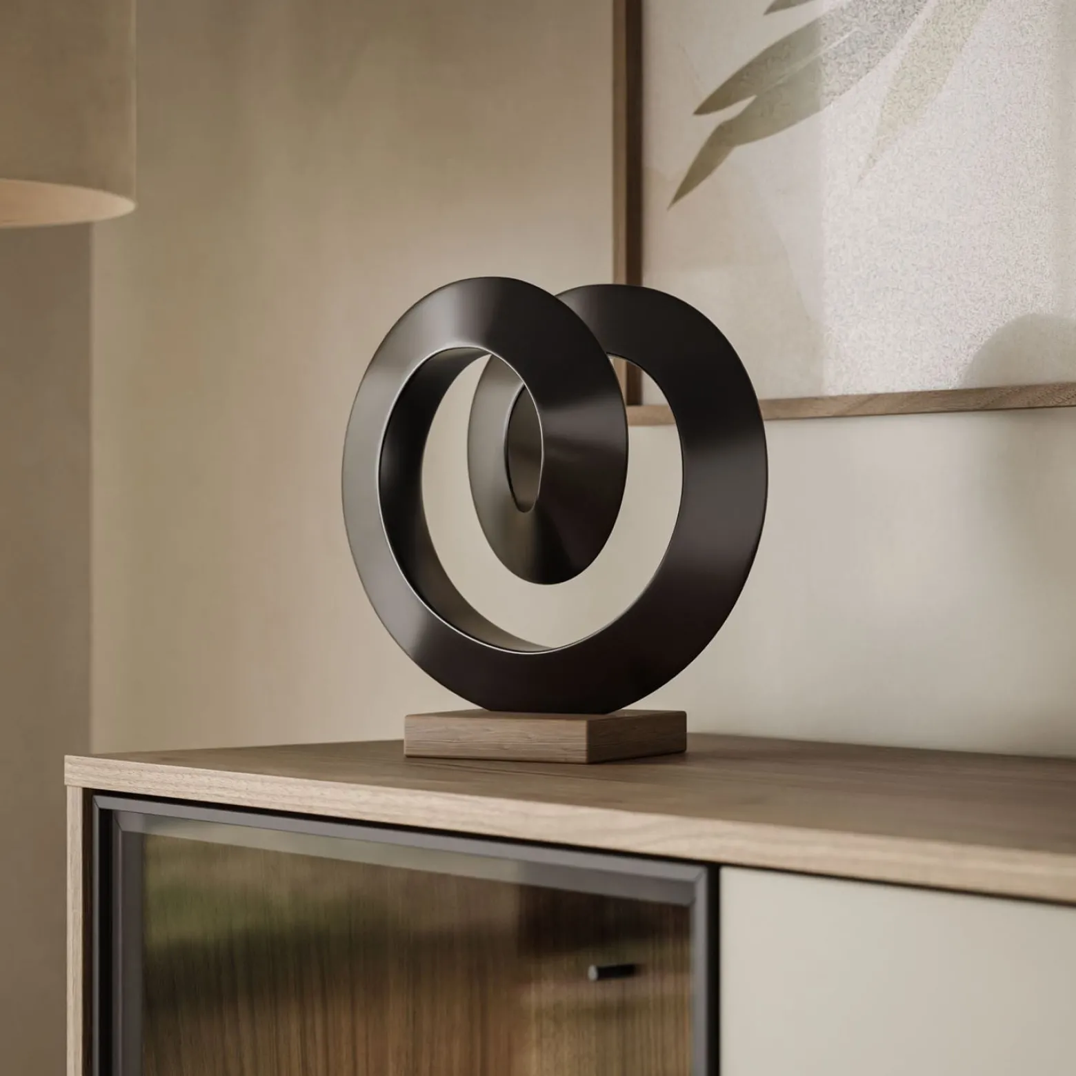 Trzydrzwiowa komoda ISA 3D z oświetleniem LED na wysokich nóżkach