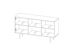 Trzydrzwiowa komoda Pinelli K3D z metalowymi nóżkami