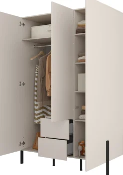 Trzydrzwiowa szafa uchylna do sypialni 139 cm kaszmir JUKON