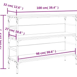 VidaXL Brąz 100 x 32 x 75 cm Materiał drewnopochodny