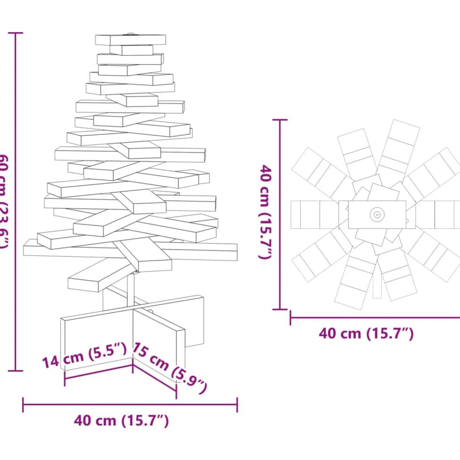 VidaXL choinka Brąz 60 cm