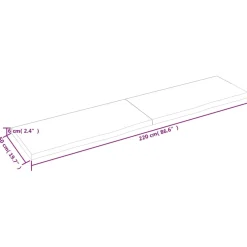 VidaXL Półka brązowa 220x50x(2-6) cm lakierowane