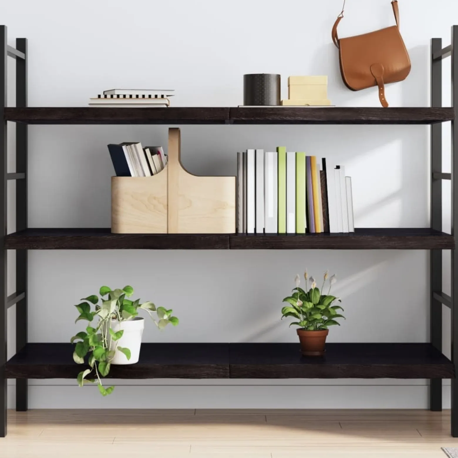 VidaXL Półka ciemnobrązowa 140x60x(2-4) cm