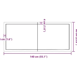 VidaXL Półka ciemnobrązowa 140x60x(2-4) cm