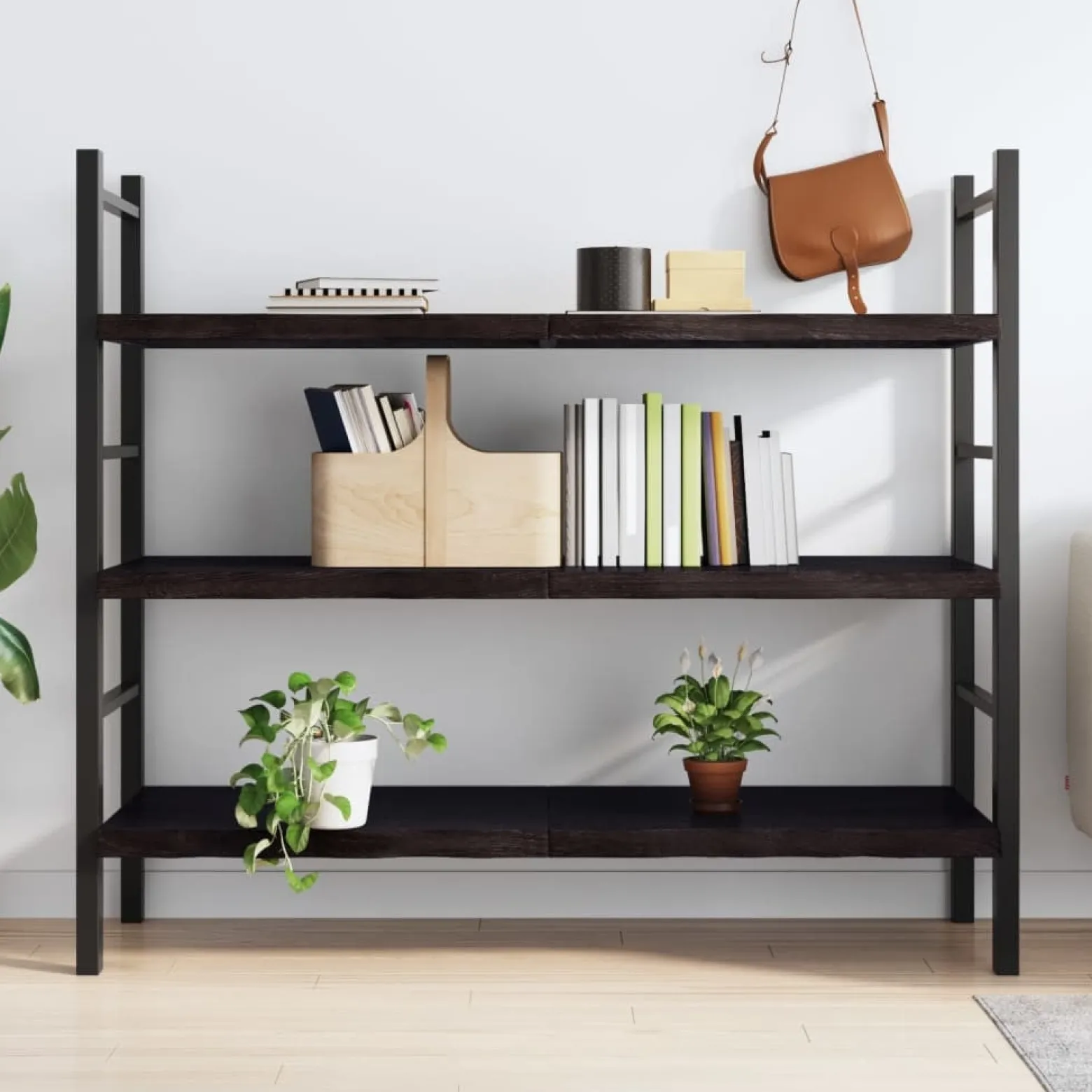 VidaXL Półka ciemnobrązowa 140x60x(2-4) cm