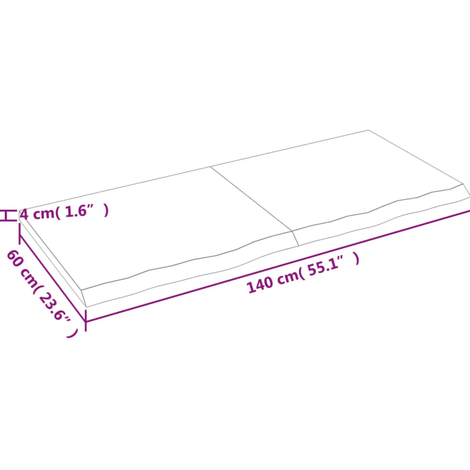 VidaXL Półka ciemnobrązowa 140x60x(2-4) cm