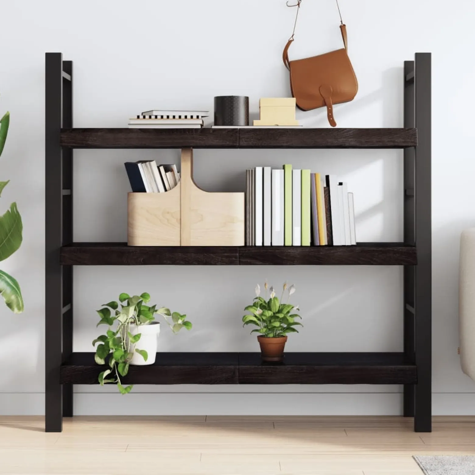 VidaXL Półka ciemnobrązowa 120x40x(2-6) cm wykończone