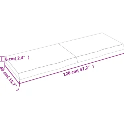 VidaXL Półka ciemnobrązowa 120x40x(2-6) cm wykończone