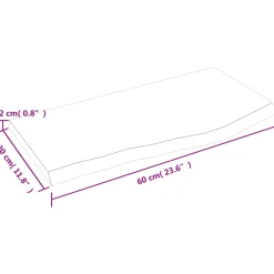 VidaXL Półka jasnobrązowa 60x30x2 cm lakierowane