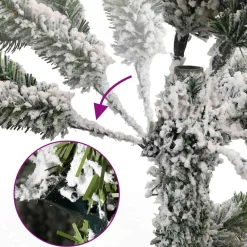 VidaXL sztuczna choinka Zielono-biały 180 cm