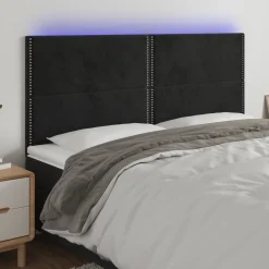 VidaXL Zagłówek do łóżka z LED czarny