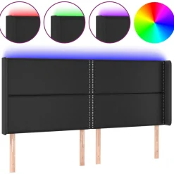 VidaXL Zagłówek do łóżka z LED czarny