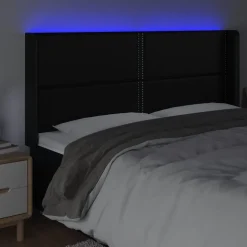 VidaXL Zagłówek do łóżka z LED czarny