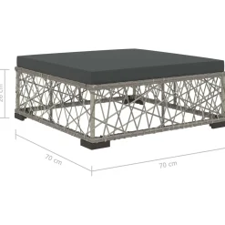 VidaXL Zestaw mebli ogrodowych Szary Technorattan