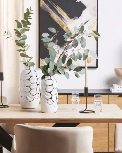 Wazon dekoracyjny ceramiczny glamour 34 cm biały