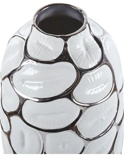 Wazon dekoracyjny ceramiczny glamour 34 cm biały