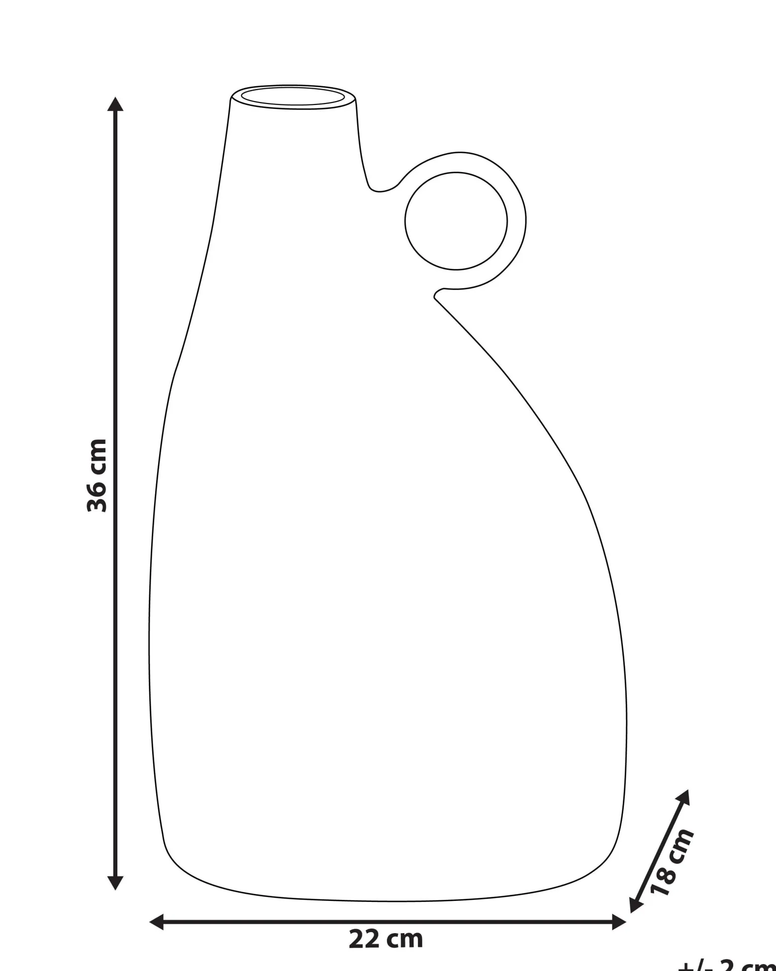 Wazon dekoracyjny aluminium 36 cm czarny