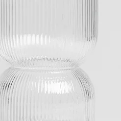 Wazon LIMPID szklany prążkowany transparentny 20 cm HOMLA