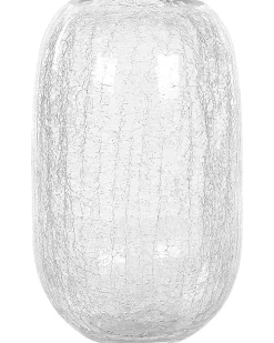 Wazon na kwiaty ozdobny szklany 28cm transparentny
