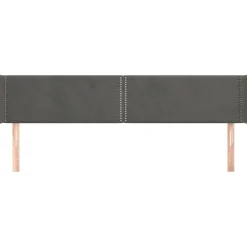 Wezgłowie Szary 183 x 16 x 78/88 cm Aksamit vidaXL