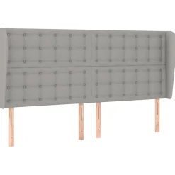 Wezgłowie Szary 203 x 23 x 118/128 cm Tkanina vidaXL